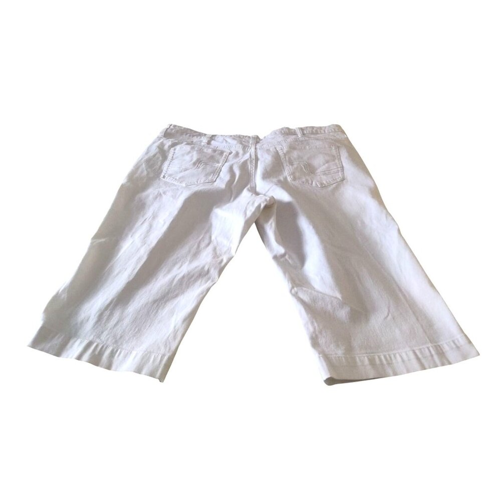 Merona Women's White Capri Pants Size 22W Stretch Cotton-Spandex Blend-Sm Stain - Picture 2 of 11